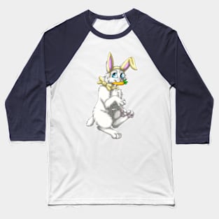 Bobtail BunnyCat: White (Yellow) Baseball T-Shirt